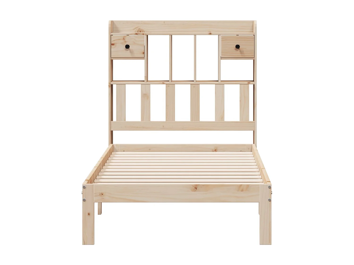 Cama con estantería sin colchón madera maciza de pino 90x190 cm
