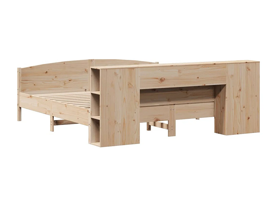 Letto Libreria senza Materasso 200x200 cm in Legno di Pino