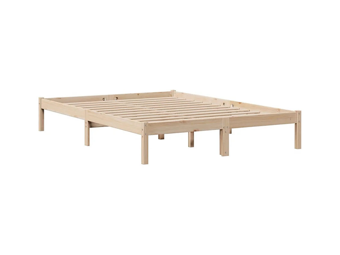 Massivholzbett mit Regal ohne Matratze 140x190 cm Kiefernholz