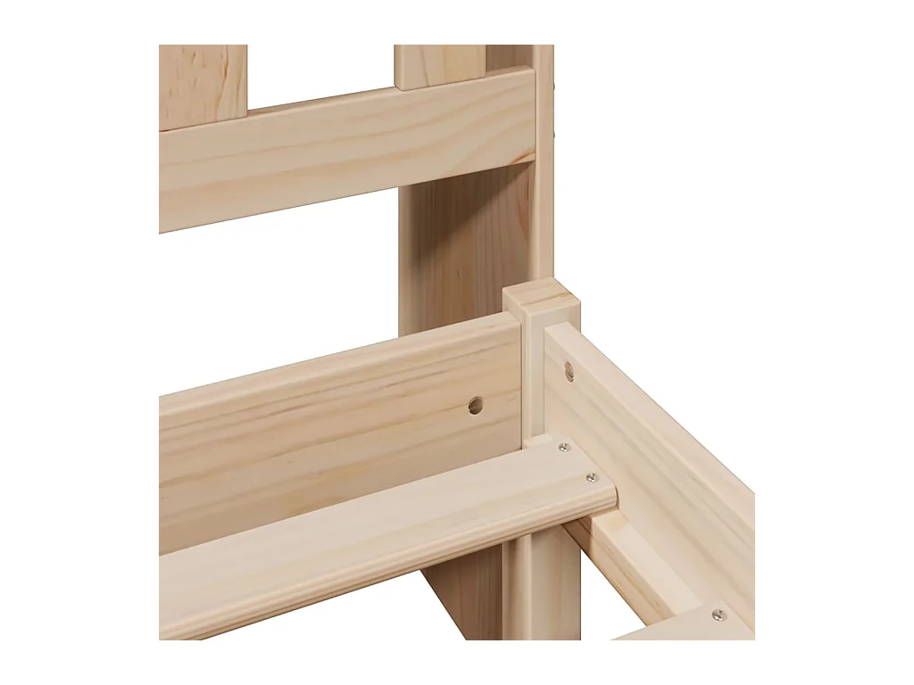Massivholzbett mit Regal ohne Matratze 140x190 cm Kiefernholz