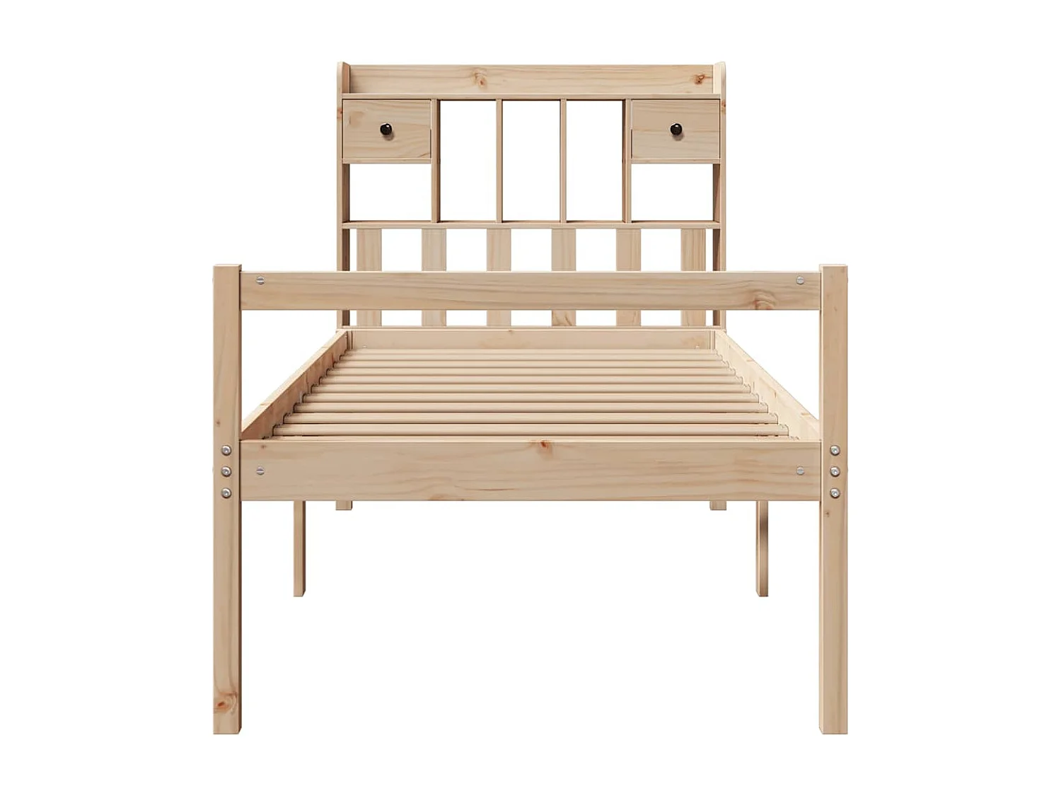 Lit bibliothèque sans matelas 90x200 cm bois de pin massif