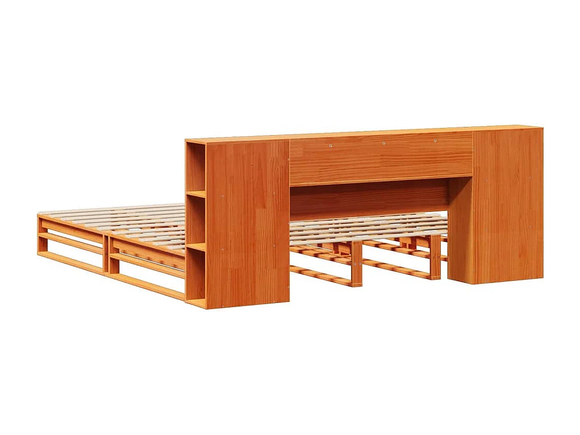 Cama com estante sem colchão 180x200 cm madeira maciça
