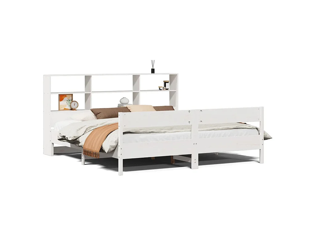 Giroletto con Libreria senza Materasso 180x200 cm in Legno Pino