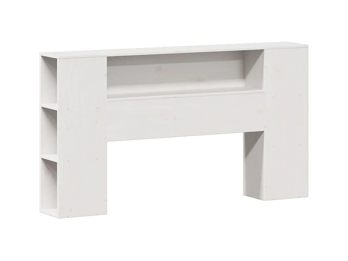 Lit bibliothèque sans matelas blanc 160x200 cm bois pin massif