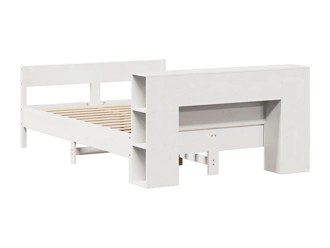 Letto Libreria senza Materasso Bianco 160x200 cm Legno di Pino