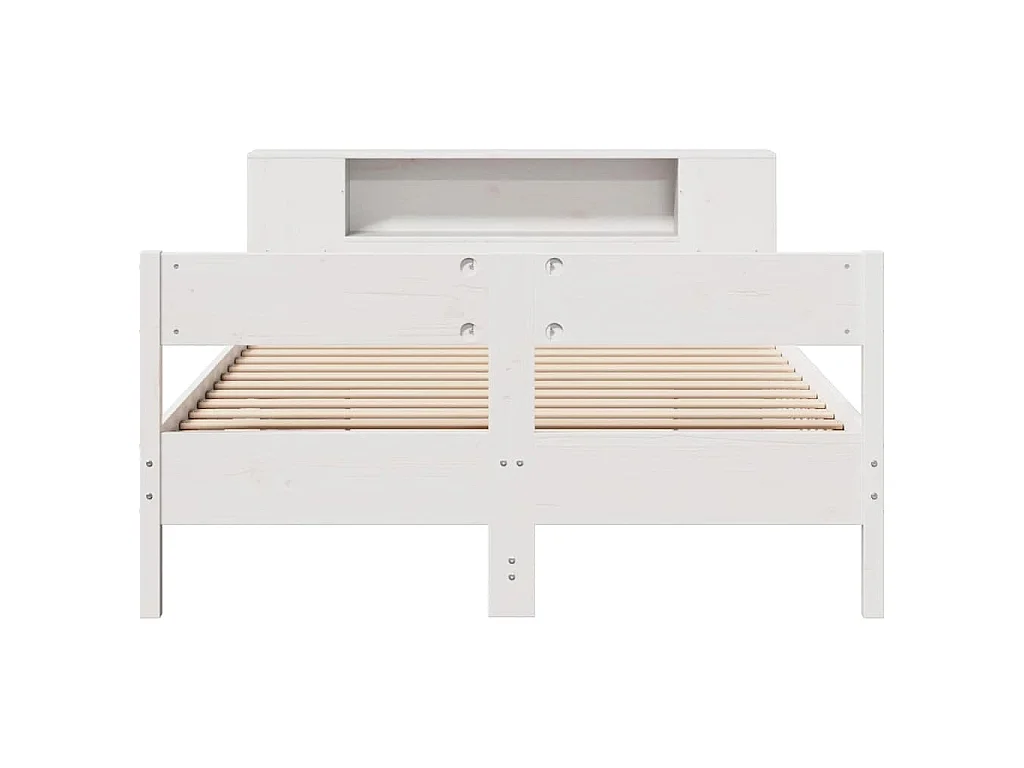 Bed met boekenkast zonder matras grenenhout wit 160x200 cm