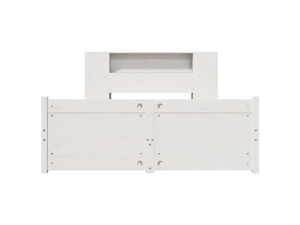 Cama com estante sem colchão 135x190 cm pinho maciço branco