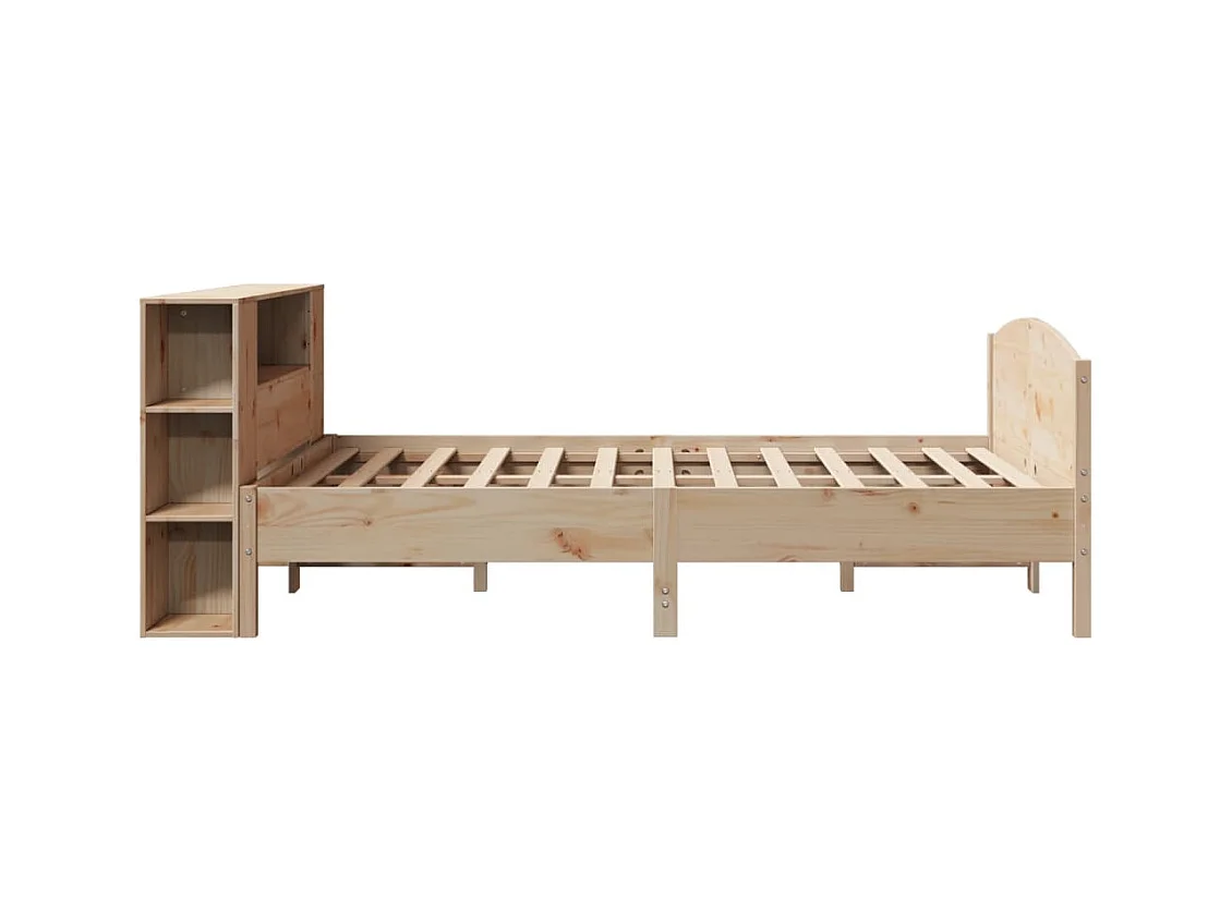 Lit bibliothèque sans matelas 120x200 cm bois de pin massif