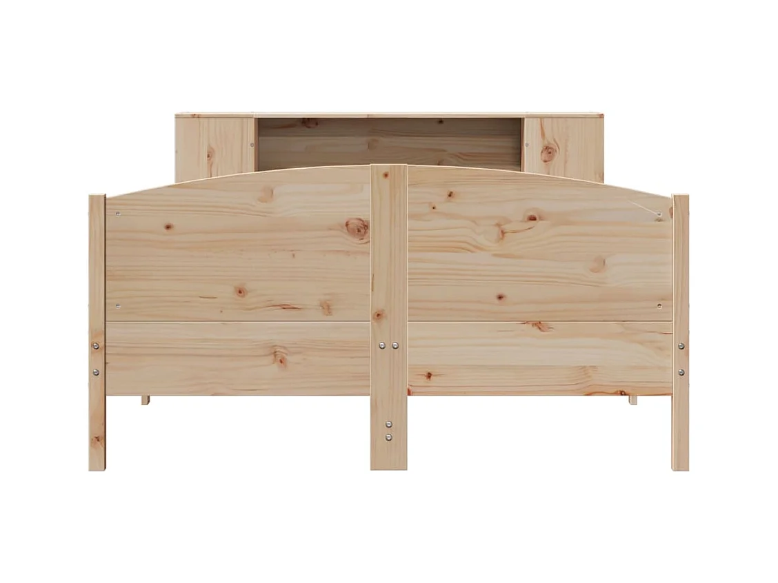 Lit bibliothèque sans matelas 120x200 cm bois de pin massif