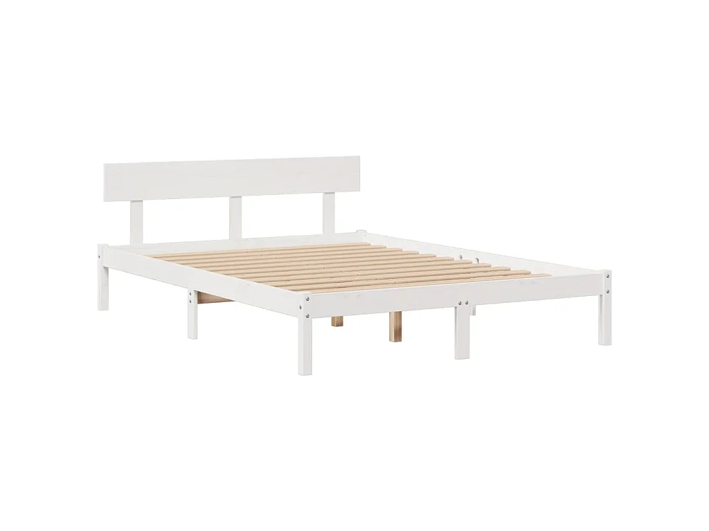 Letto Libreria senza Materasso Bianco 140x200 cm Legno di Pino