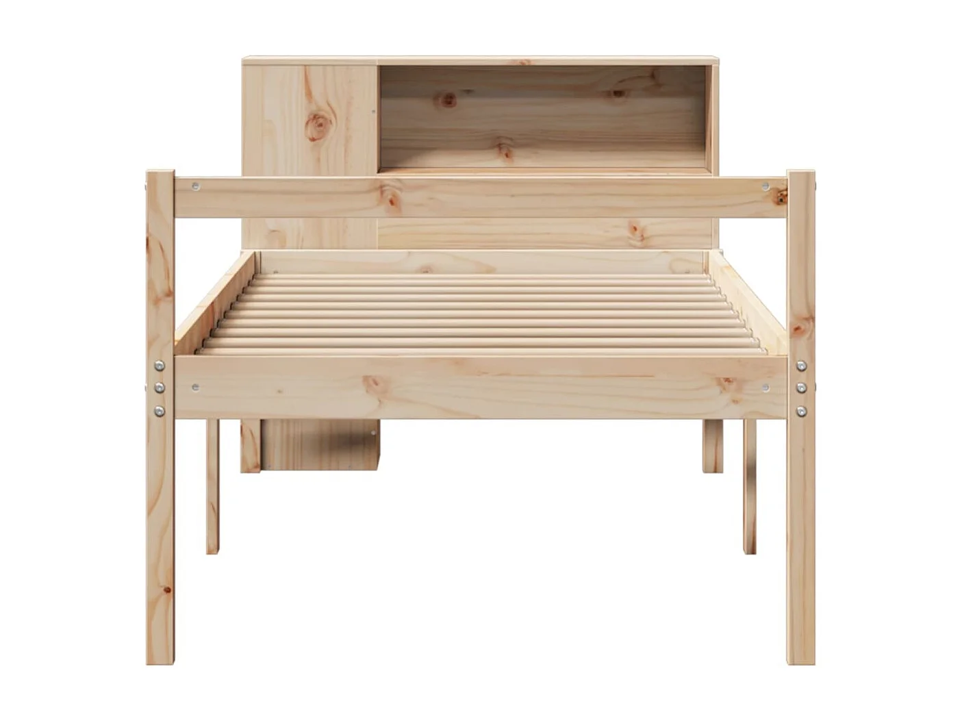 Bed met boekenkast zonder matras massief grenenhout 100x200 cm