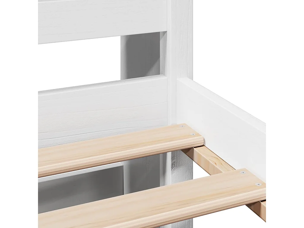 Bed met boekenkast zonder matras grenenhout wit 140x200 cm