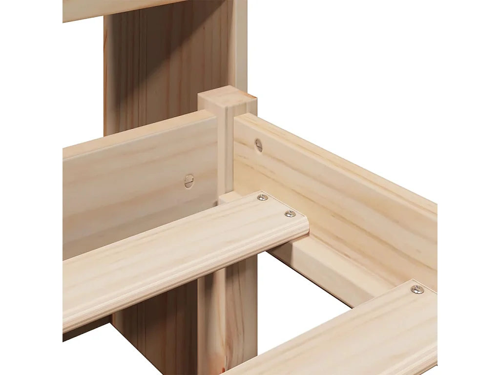 Lit bibliothèque sans matelas 140x190 cm bois de pin massif