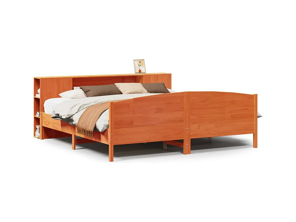 Cama com estante sem colchão 180x200 cm pinho maciço