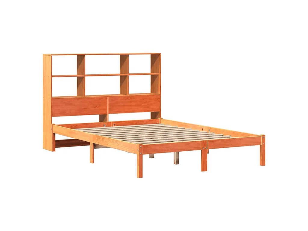 Cama com estante sem colchão 140x200 cm pinho maciço