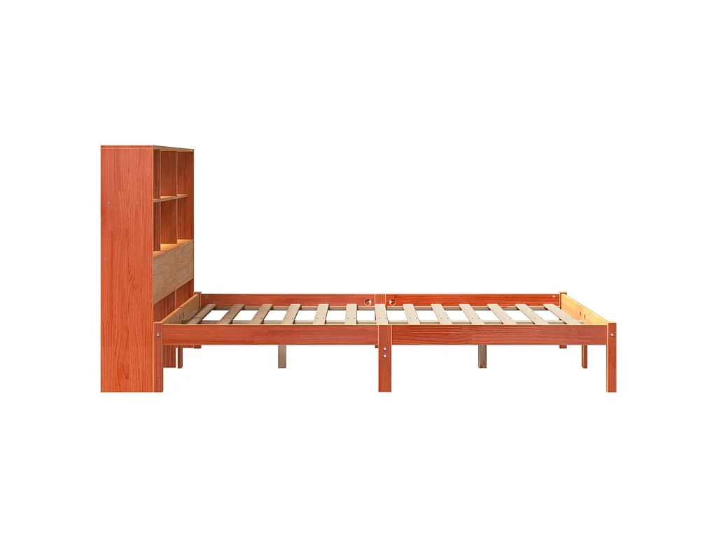 Cama com estante sem colchão 140x200 cm pinho maciço