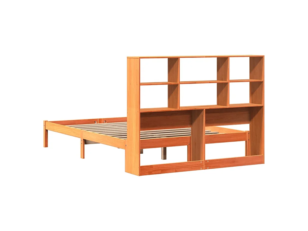 Cama com estante sem colchão 140x200 cm pinho maciço