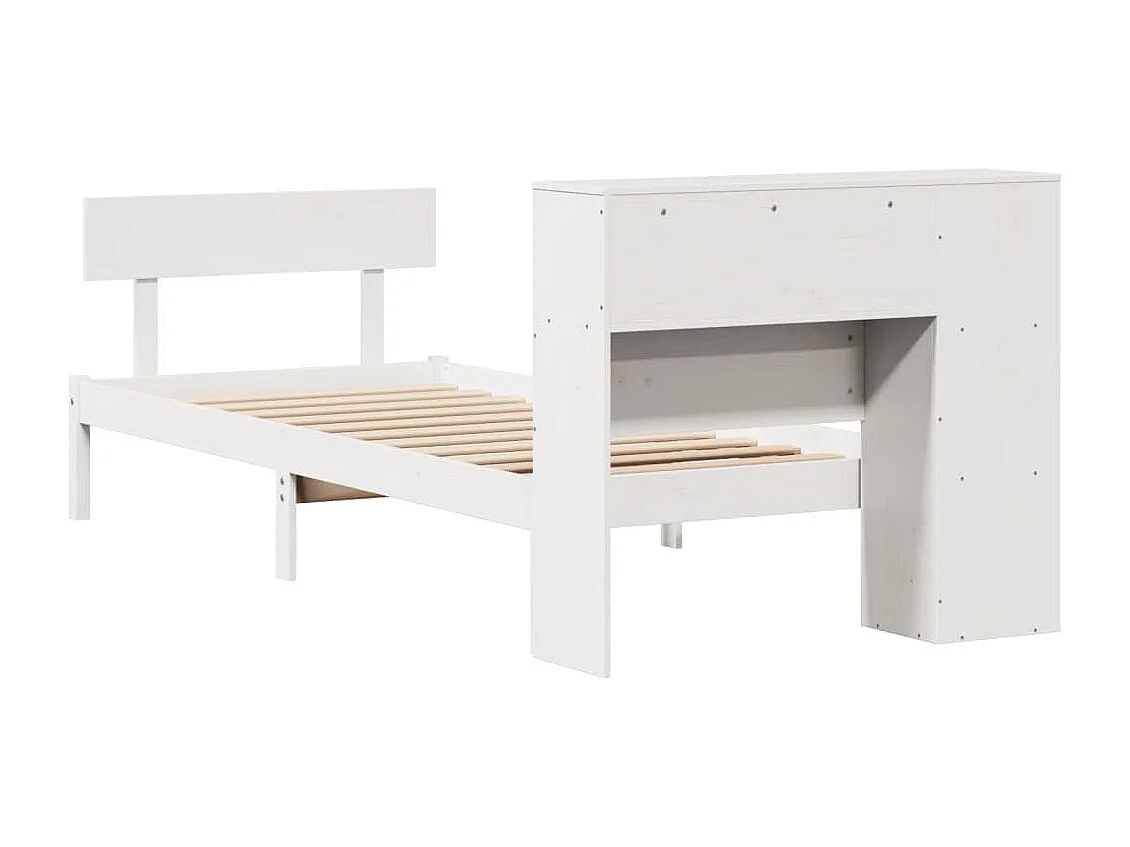 Letto con Libreria senza Materasso 75x190 cm in Legno Pino