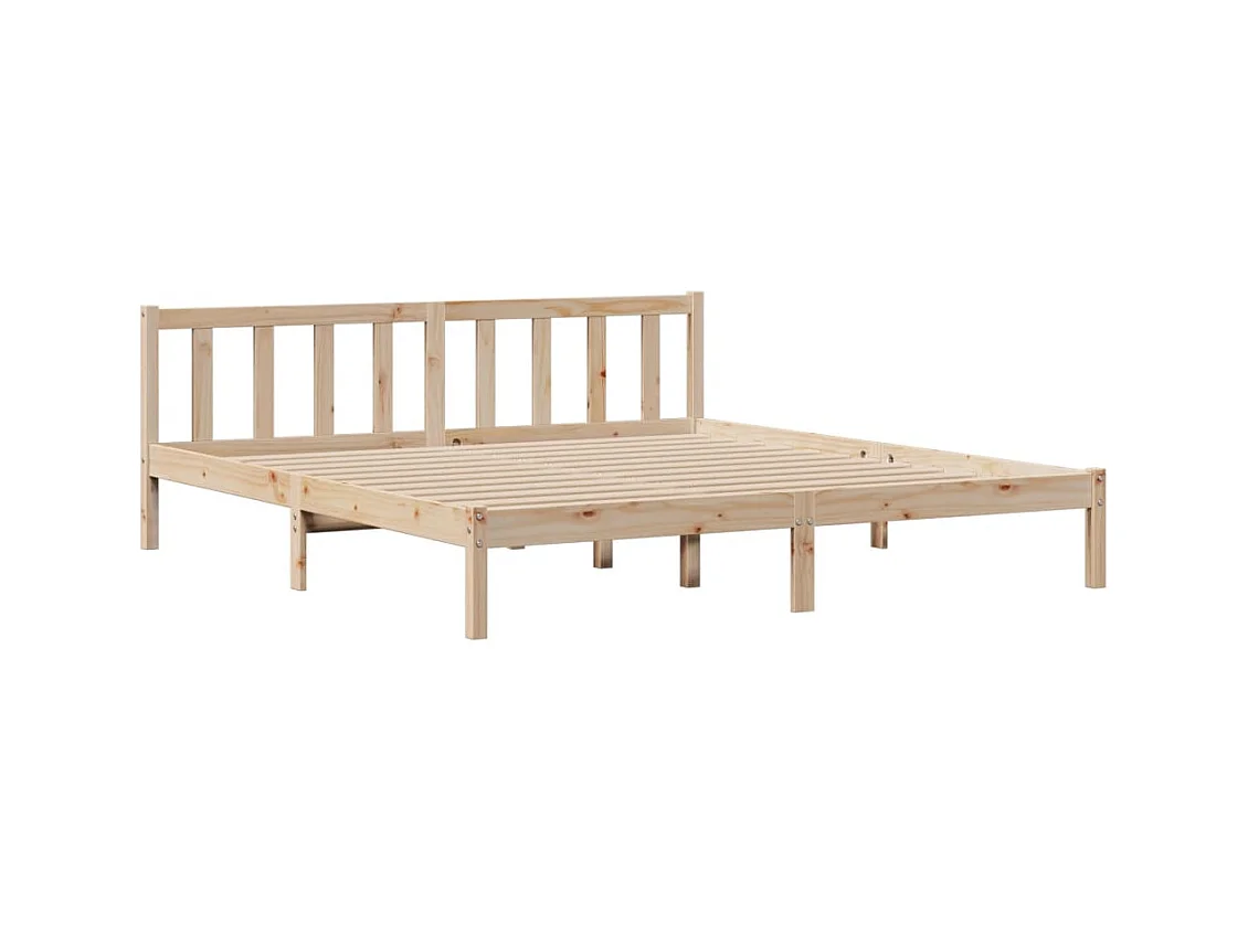 Lit bibliothèque sans matelas 180x200 cm bois massif de pin