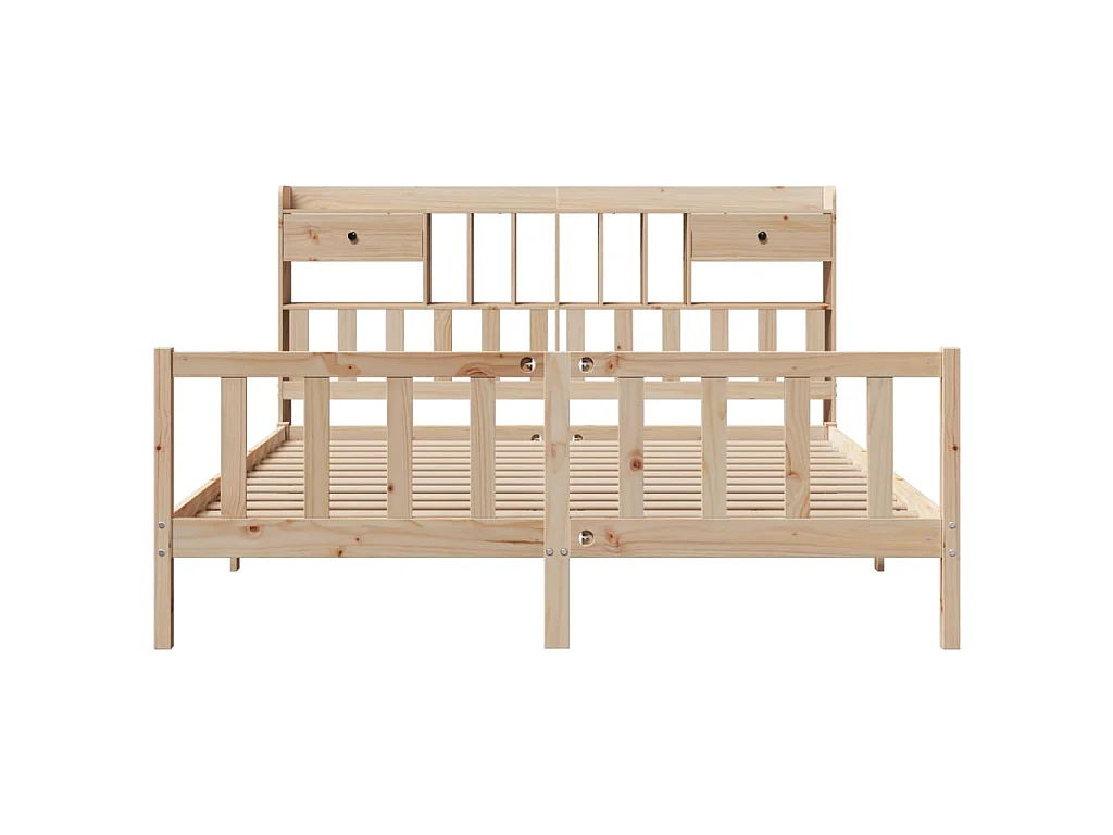 Massivholzbett mit Regal ohne Matratze 180x200 cm Kiefernholz