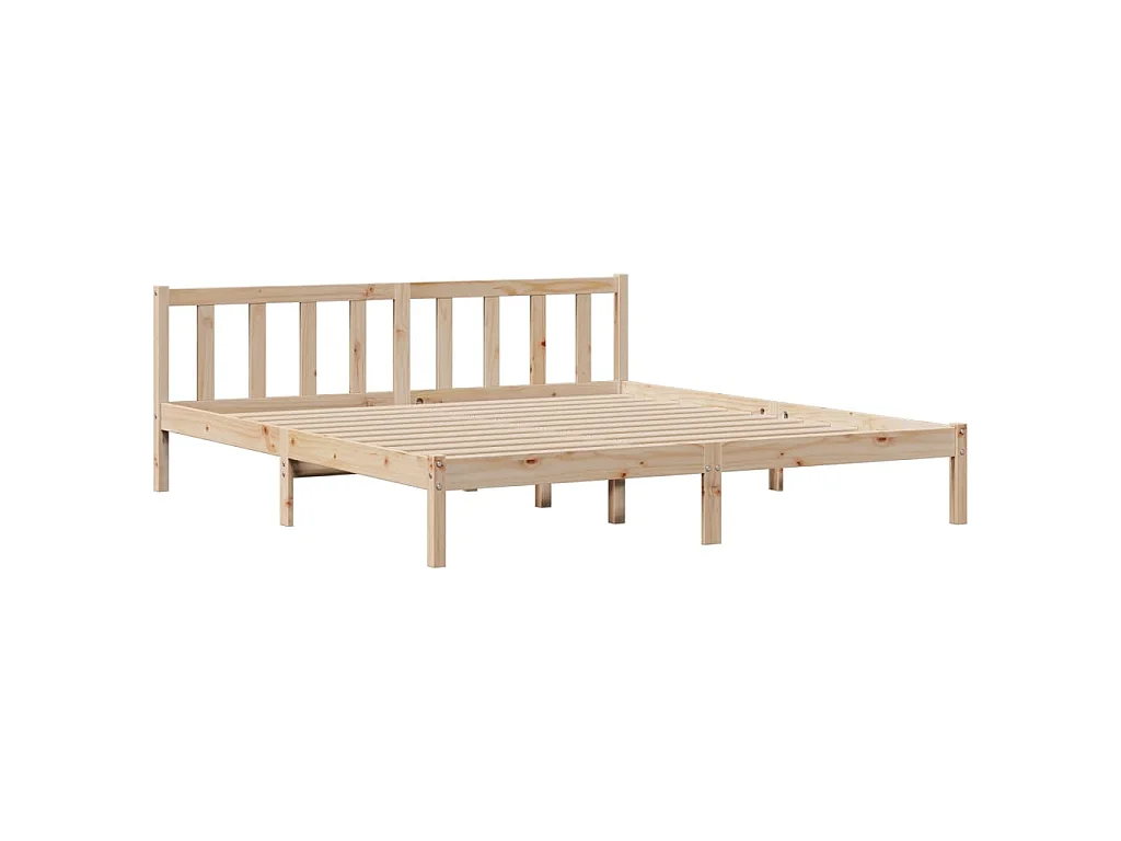 Massivholzbett mit Regal ohne Matratze 180x200 cm Kiefernholz