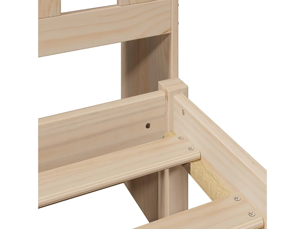 Massivholzbett mit Regal ohne Matratze 180x200 cm Kiefernholz