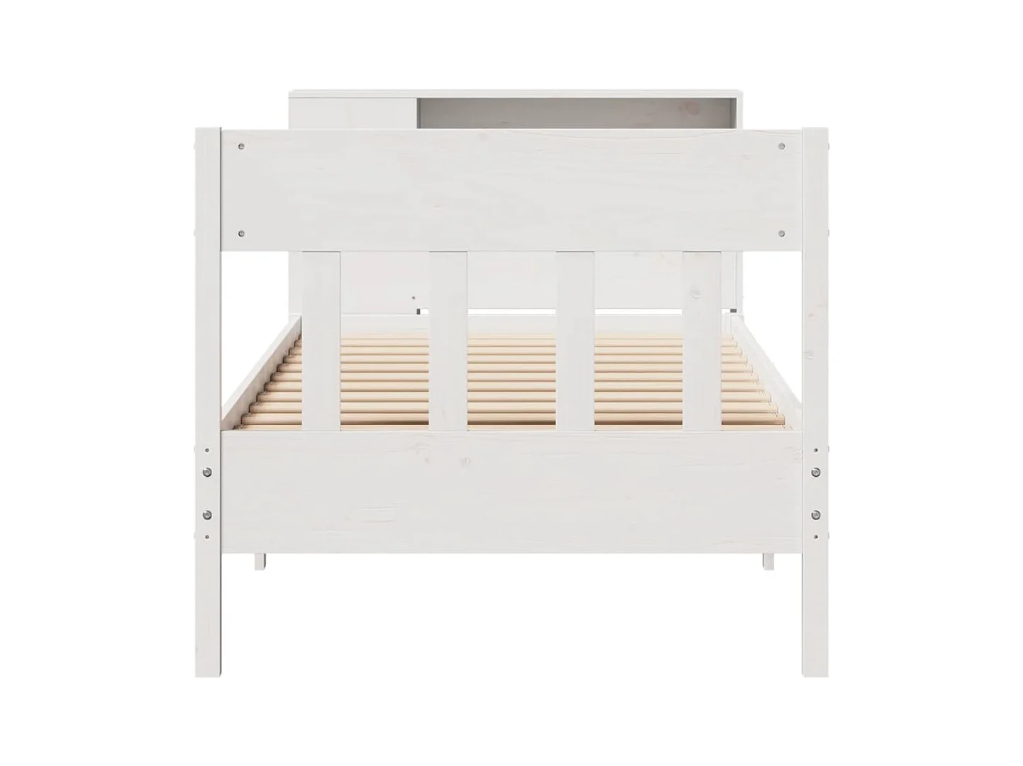 Lit bibliothèque sans matelas blanc 100x200 cm bois pin massif