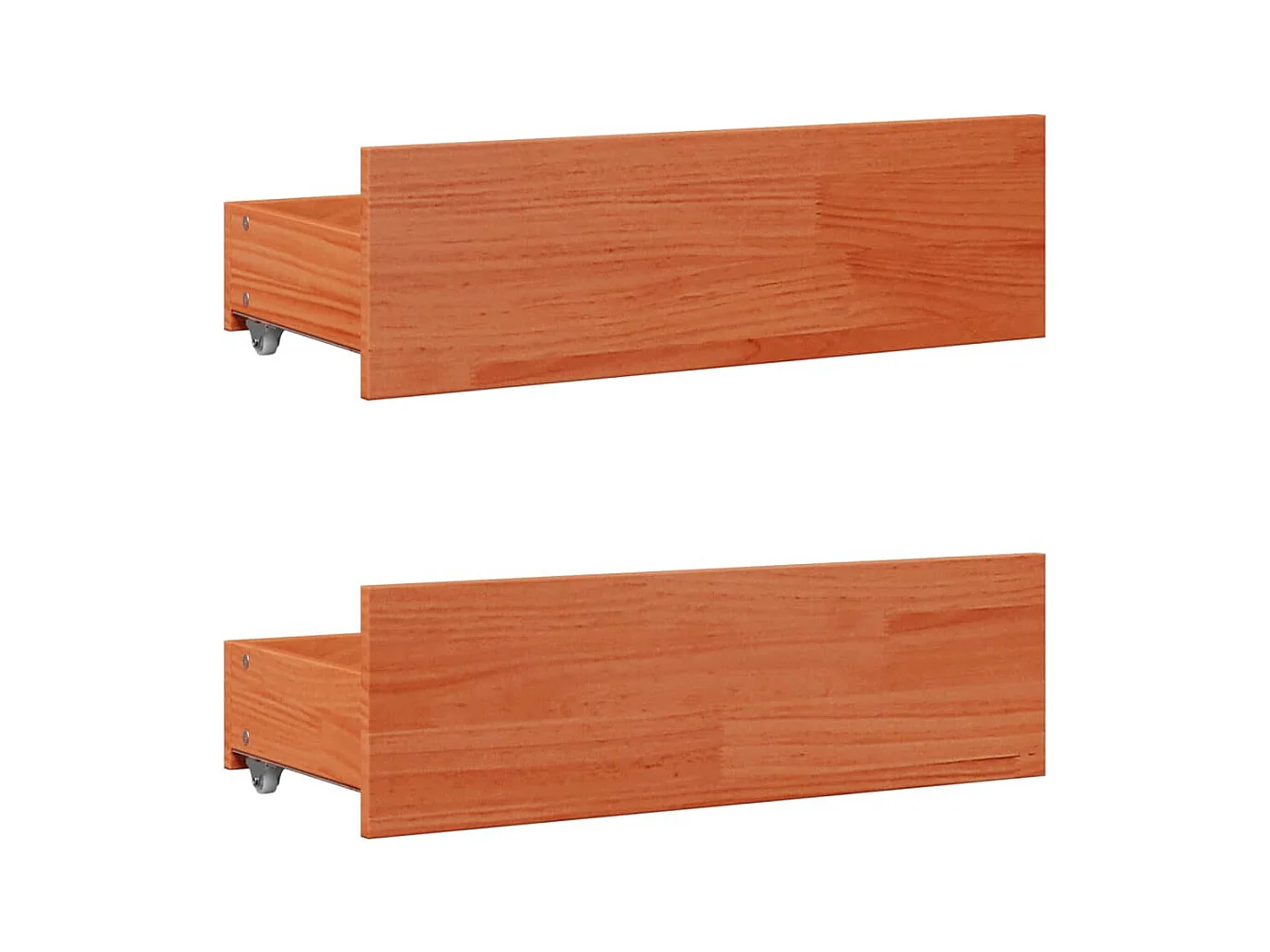 Massivholzbett mit Regal ohne Matratze Wachsbraun 150x200 cm