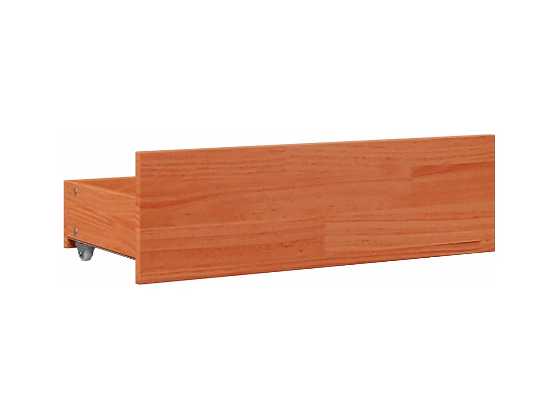 Massivholzbett mit Regal ohne Matratze Wachsbraun 150x200 cm