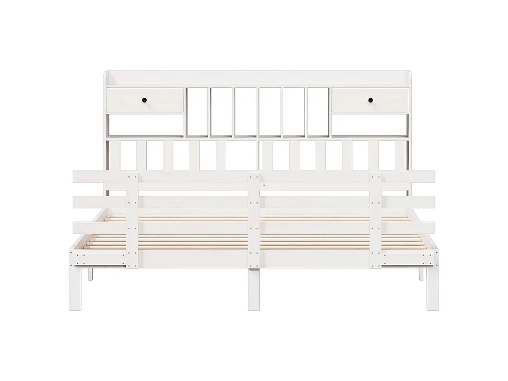Giroletto con Libreria senza Materasso 180x200 cm in Legno Pino