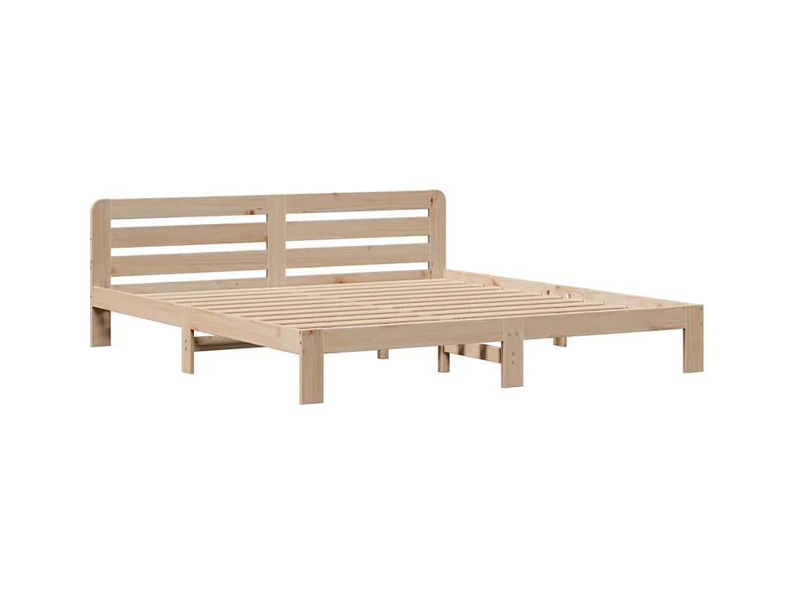 Lit bibliothèque sans matelas 180x200 cm bois massif de pin