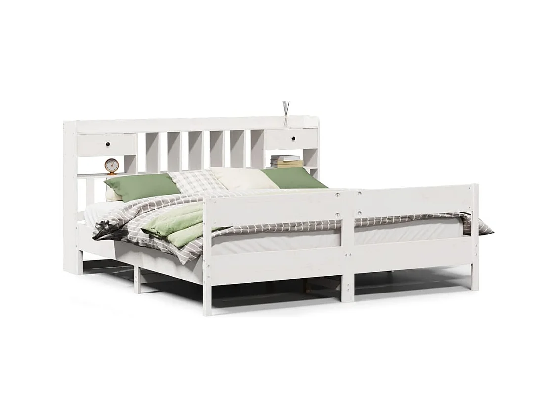 Giroletto con Libreria senza Materasso 180x200 cm in Legno Pino