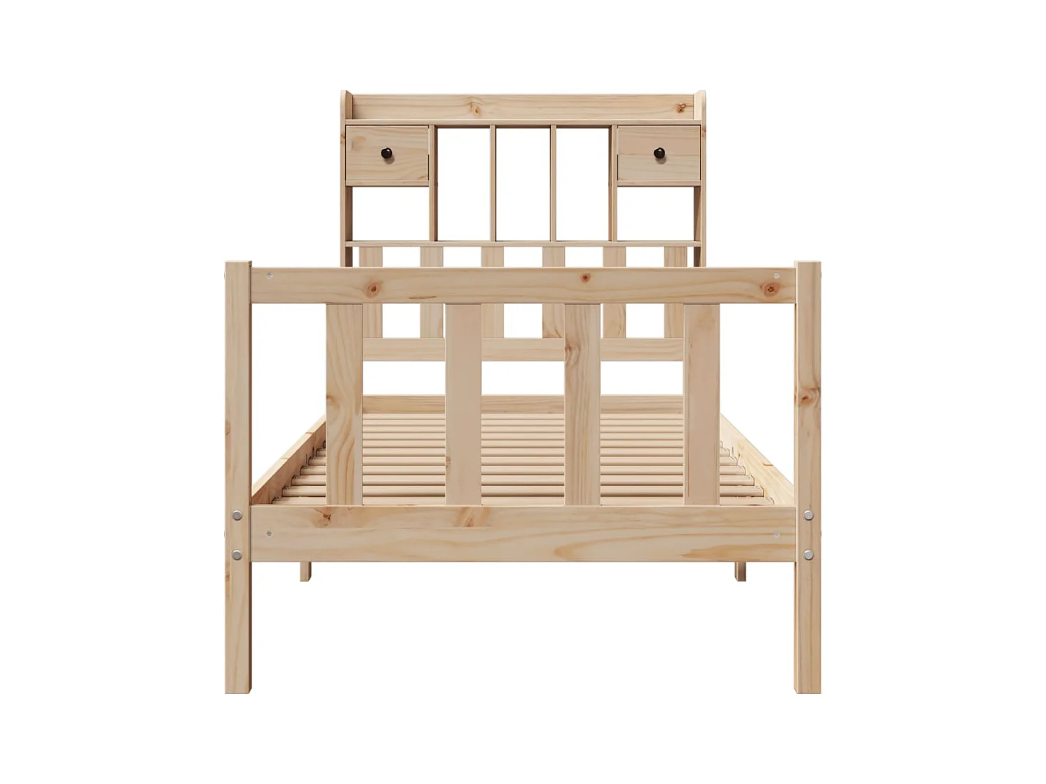 Lit bibliothèque sans matelas 90x200 cm bois de pin massif