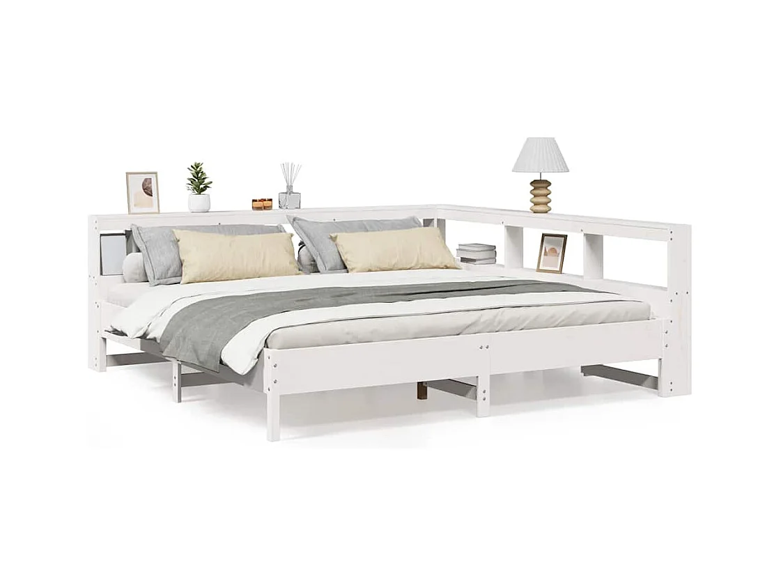 Giroletto con Libreria senza Materasso 180x200 cm in Legno Pino