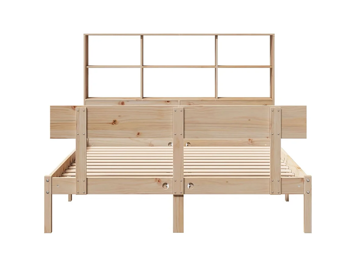 Massivholzbett mit Regal ohne Matratze 140x200 cm Kiefernholz