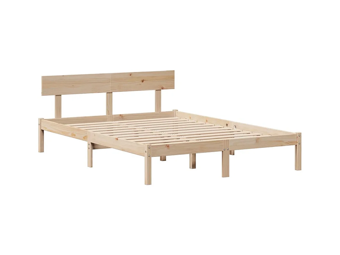 Massivholzbett mit Regal ohne Matratze 140x200 cm Kiefernholz