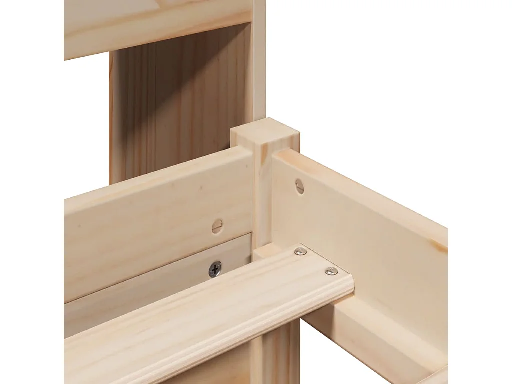 Lit bibliothèque sans matelas 140x200 cm bois massif de pin