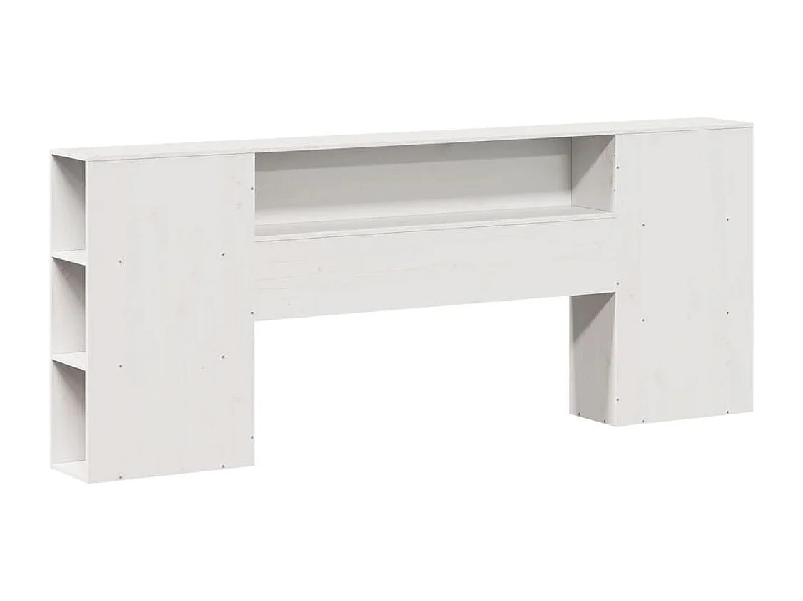 Letto Libreria senza Materasso Bianco 180x200 cm Legno Massello