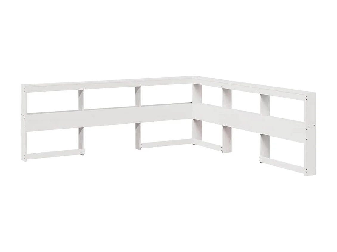 Lit bibliothèque sans matelas blanc 180x200 cm bois pin massif