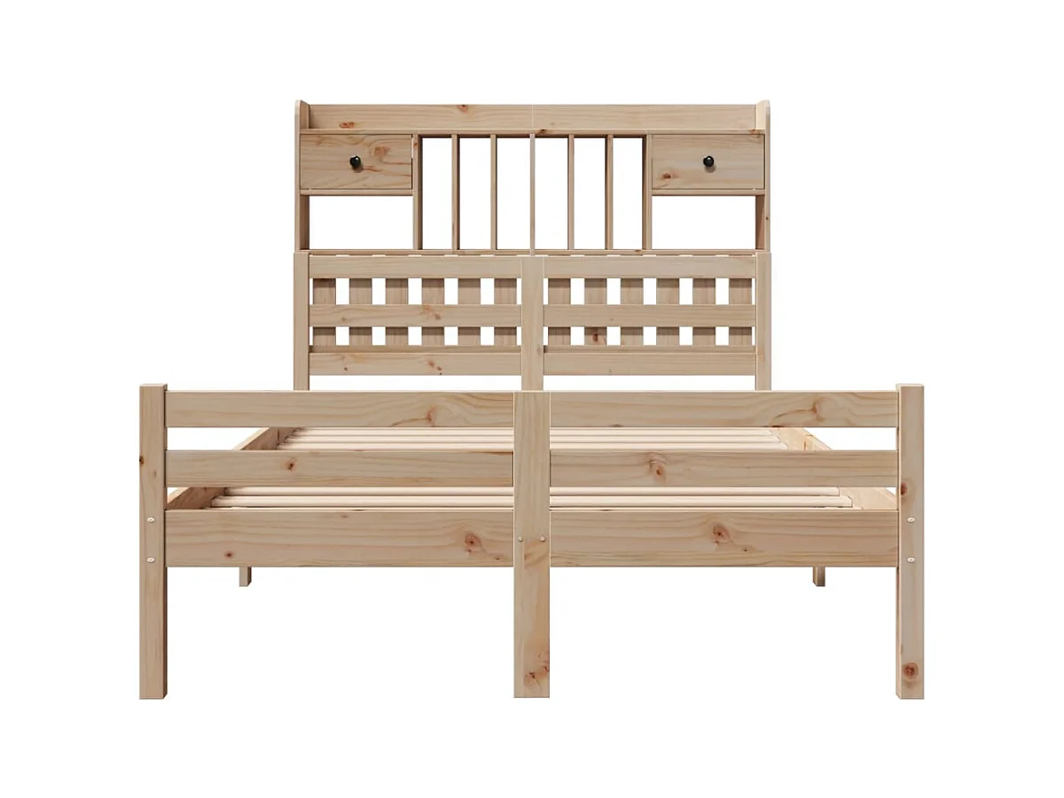 Cama com estante sem colchão 135x190 cm pinho maciço