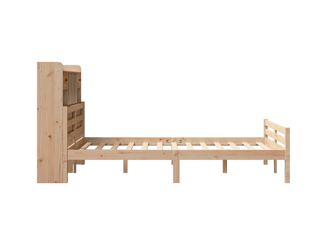 Cama com estante sem colchão 135x190 cm pinho maciço