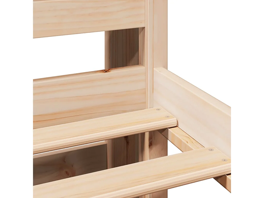 Lit bibliothèque sans matelas 135x190 cm bois de pin massif