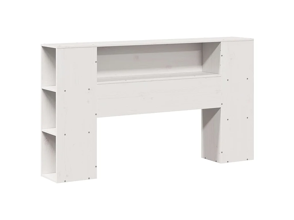 Cama com estante sem colchão 135x190 cm pinho maciço branco