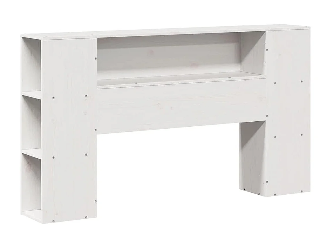 Lit bibliothèque sans matelas blanc 160x200 cm bois pin massif