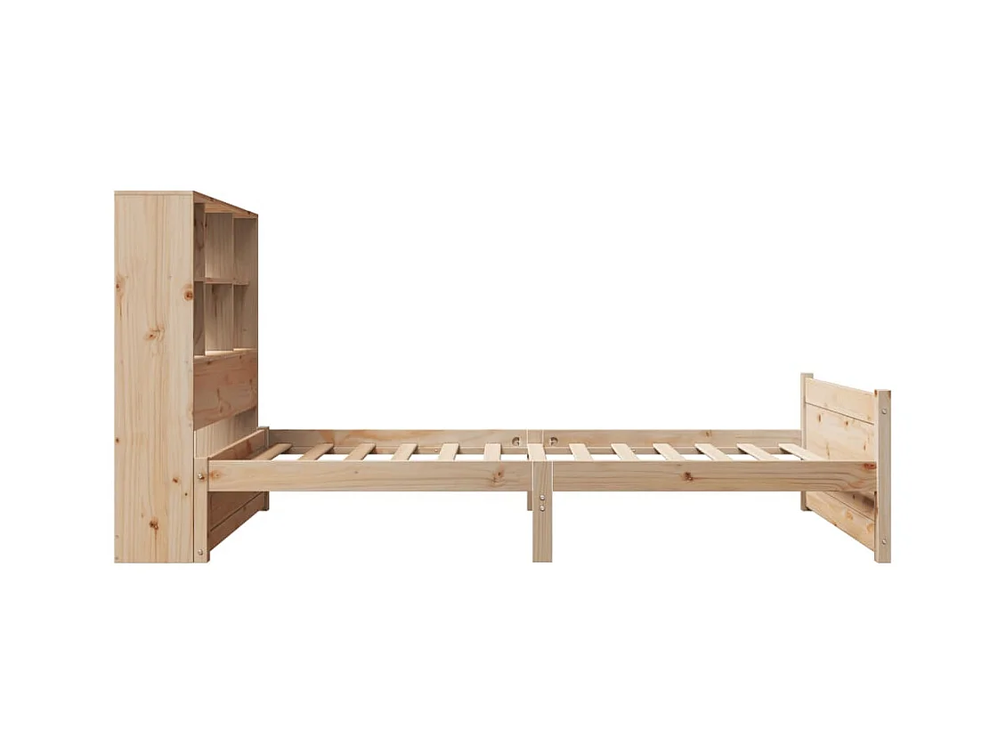 Lit bibliothèque sans matelas 90x200 cm bois de pin massif