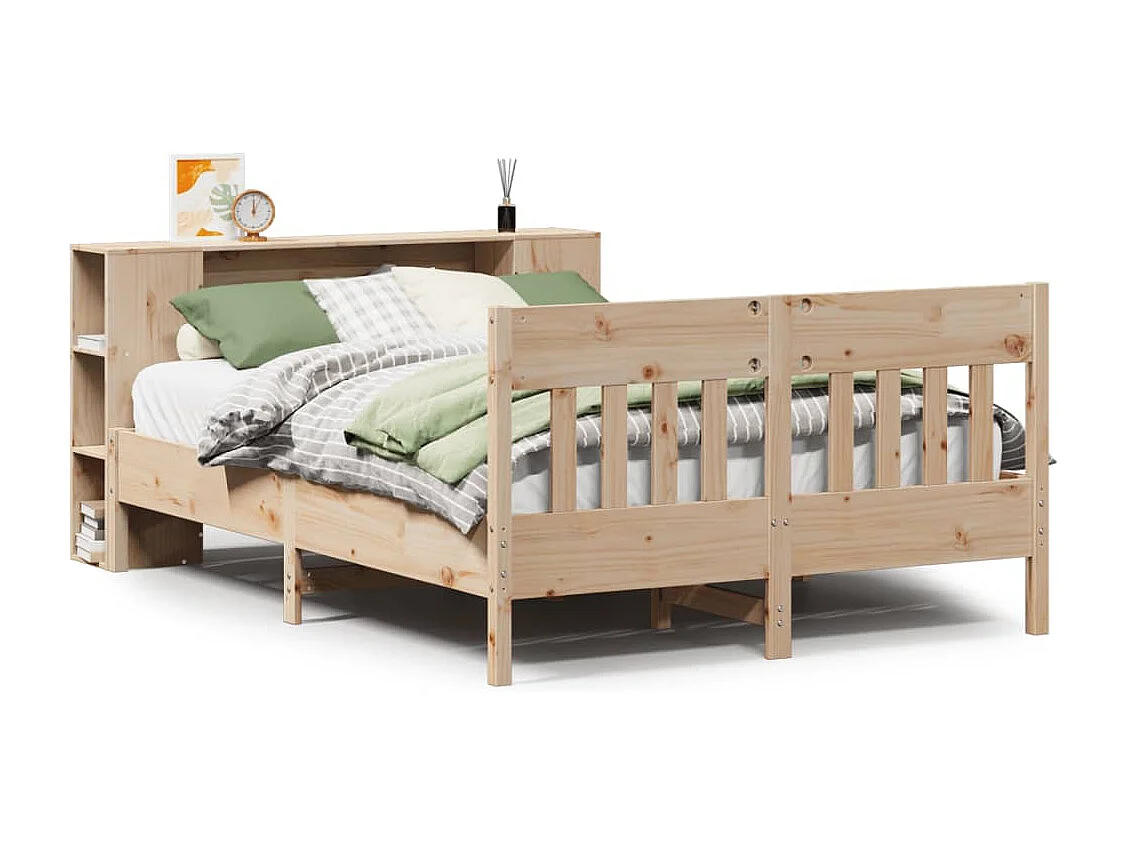 Cama com estante sem colchão 160x200 cm pinho maciço