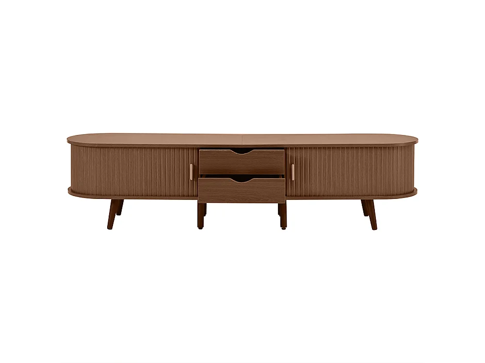 Meuble TV salon noyer MDF rangement combo tables basses 2 sets couleur bois original