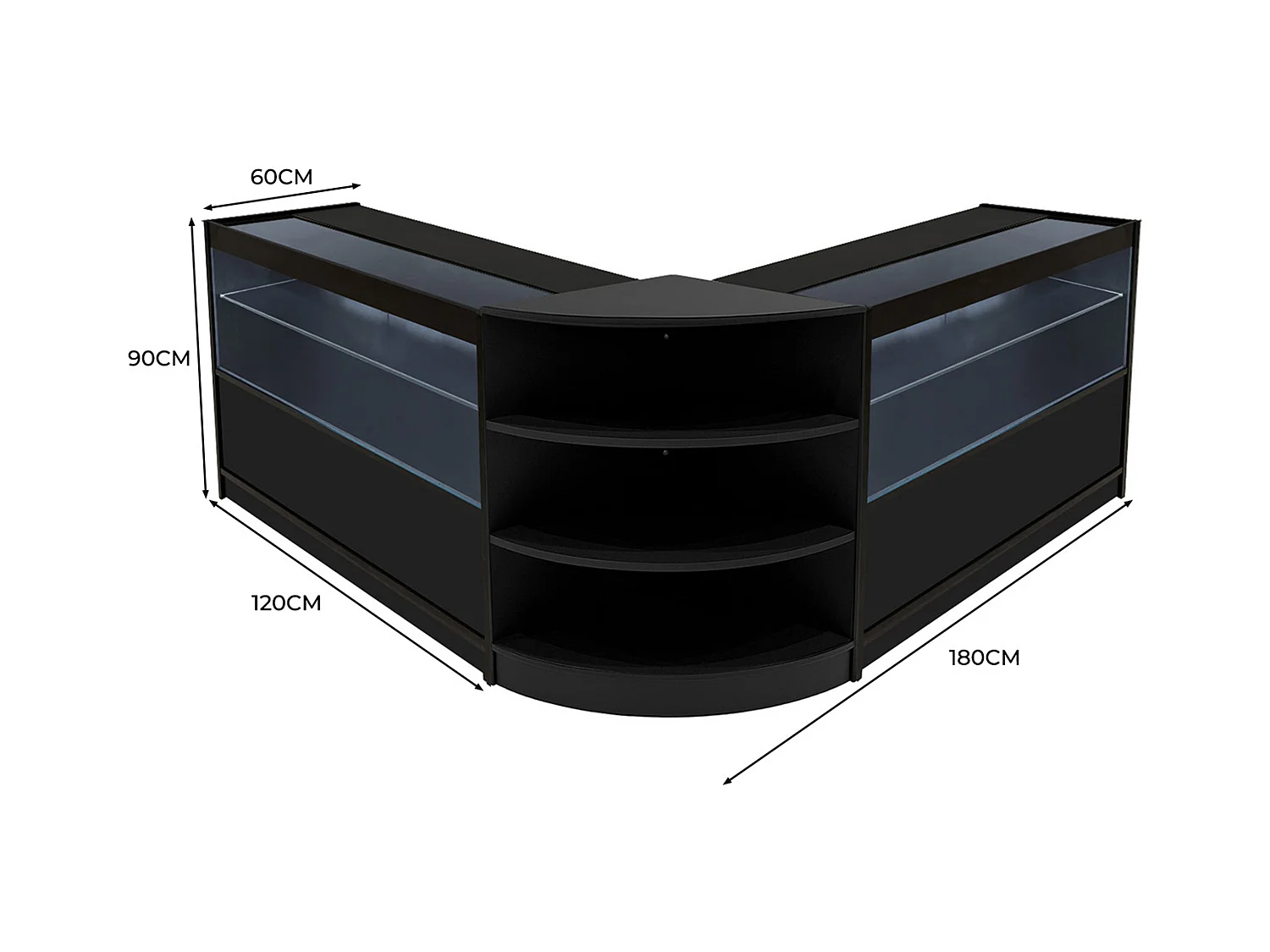 Andromeda LED Verkaufstheken-Set LM60 + C1200 (2 Stück) – Schwarz
