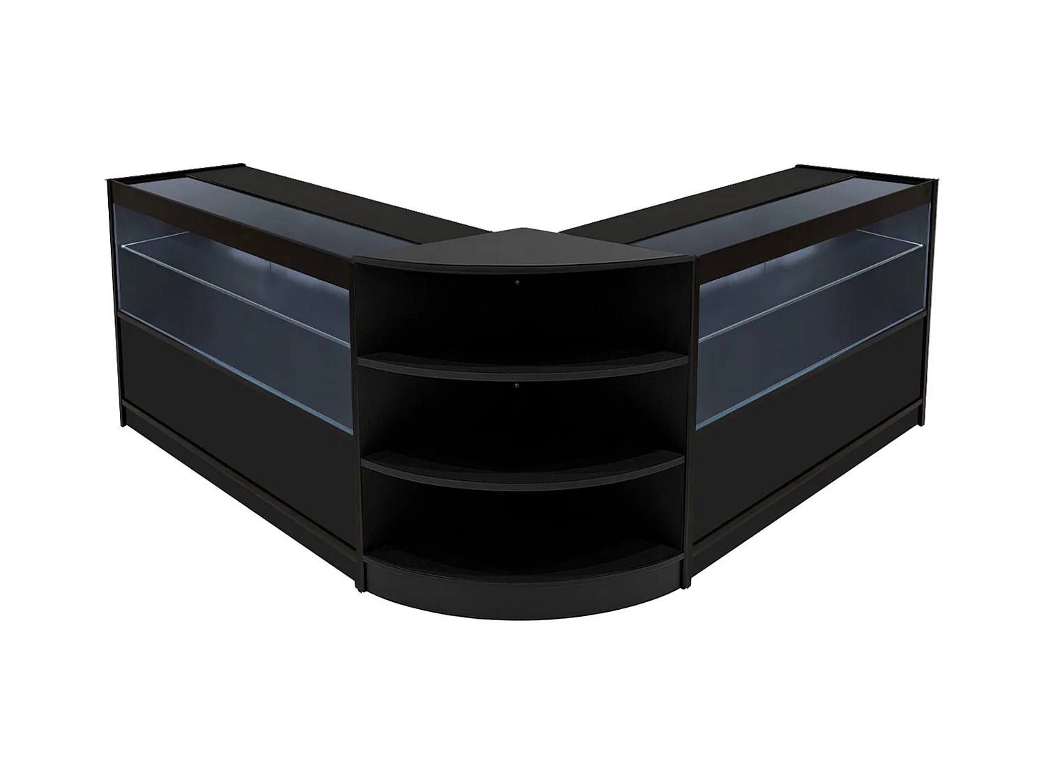 Comptoir de Ventes Verouillables Noir à LED Ensemble Andromeda C1200 LM60
