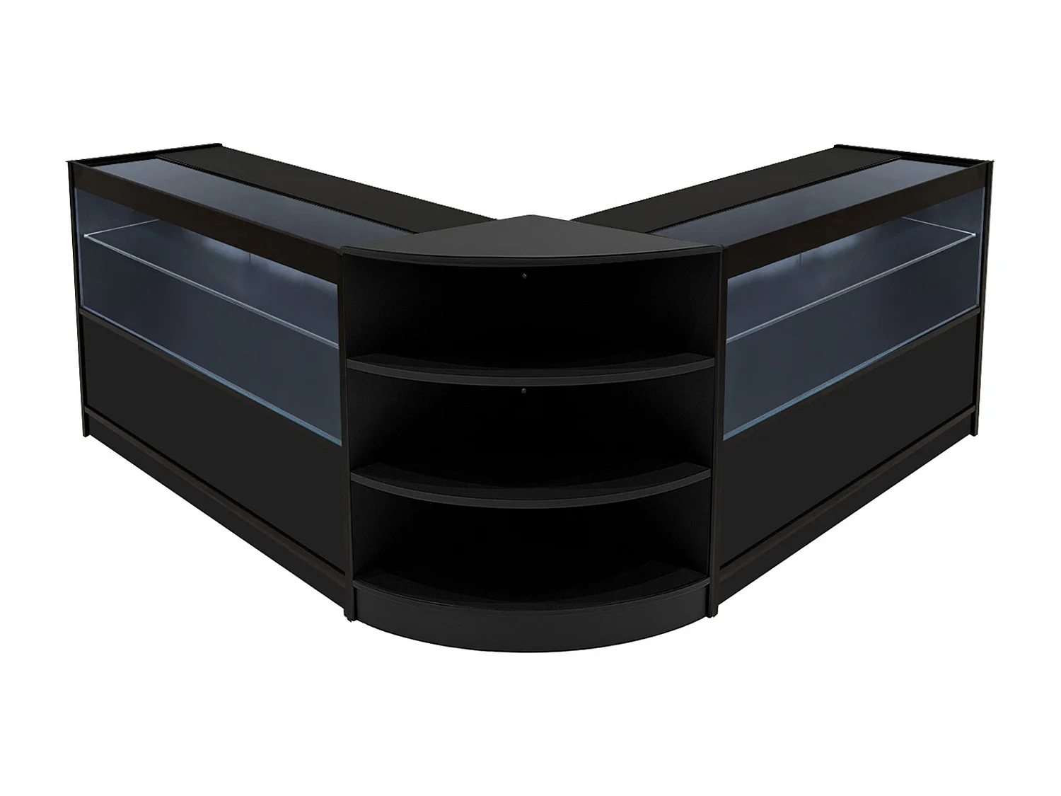 Comptoir de Ventes Verouillables Noir à LED Ensemble Andromeda C1200 LM60